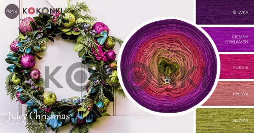 KOKONEK MERINO Juicy christmas 694 210 g/ 1000 m